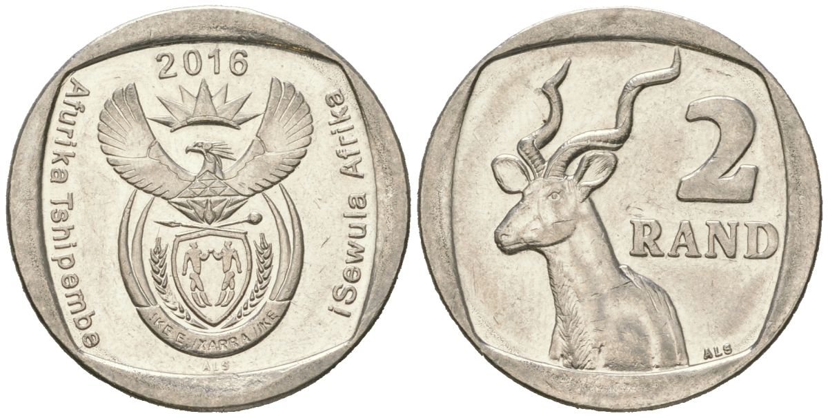 ЮАР 2 ранда 2016 KM 336 медь плакированная медно-никелем aUNC 4364-2435