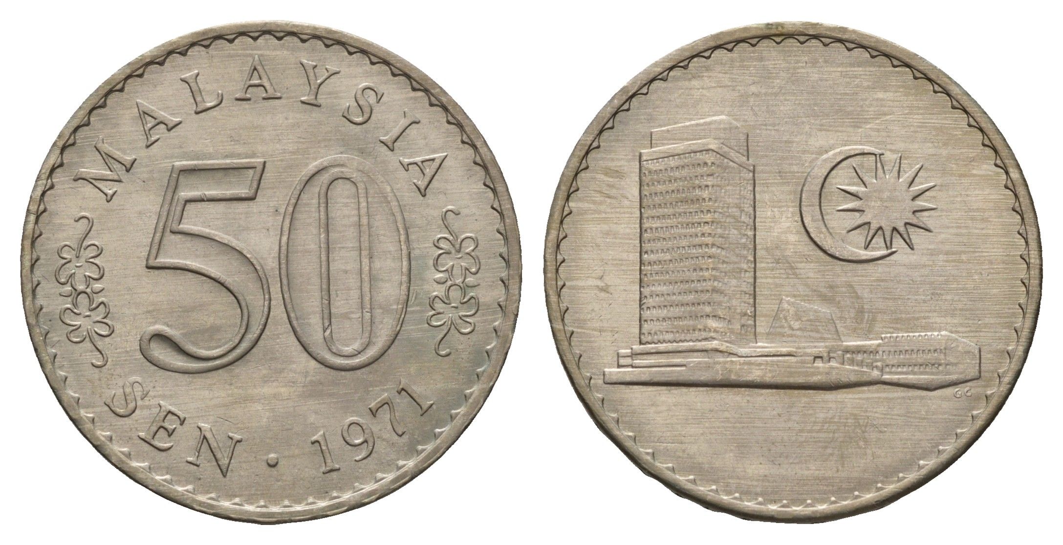 Малайзия 50 сенов 1971 KM 5 медно-никель UNC 4671-1156