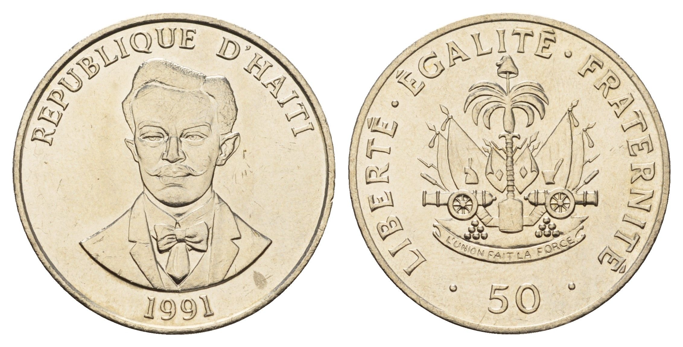 Гаити 50 сантимов 1991 KM 153 медно-никель UNC 76-1122