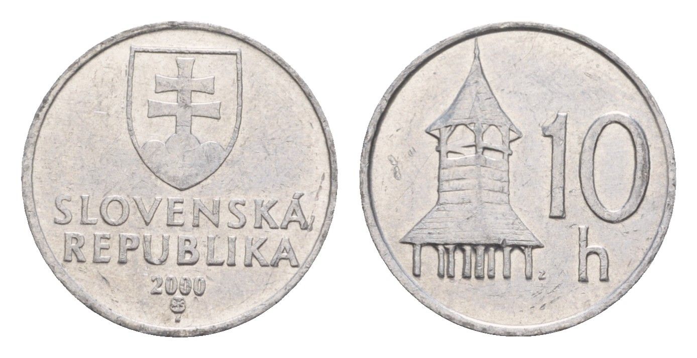 Словакия 10 геллеров 2000 KM 17 алюминий 4659-544