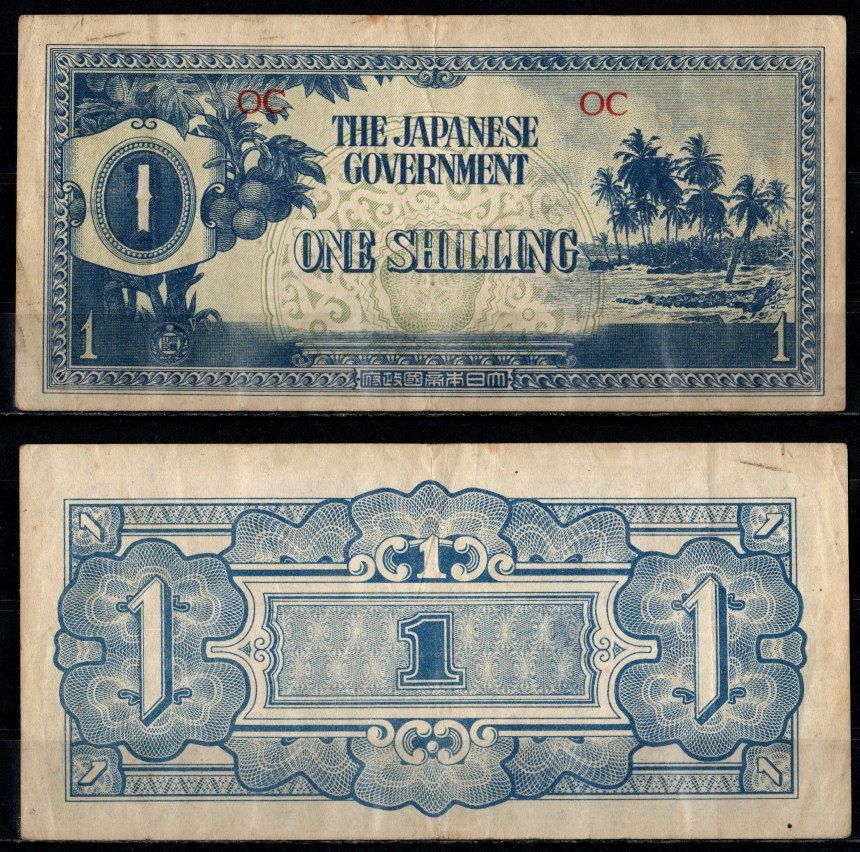 Океания, Японская оккупация 1 шиллинг 1942 Pick 2 бумага 8602-8-2-2