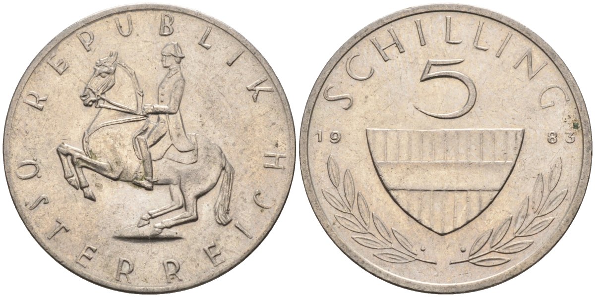 Австрия 5 шиллингов 1983 KM 2889а медно-никель 4592-216