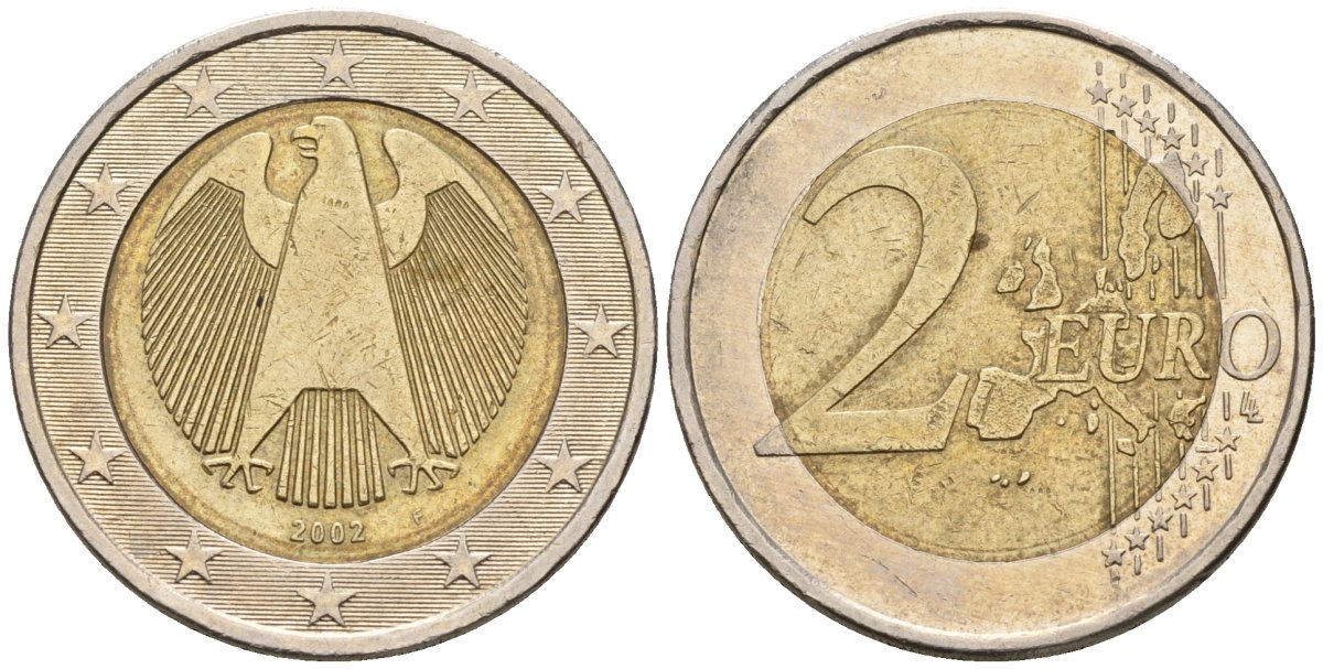Германия 2 евро 2002 KM 214 биметалл 4146-1112