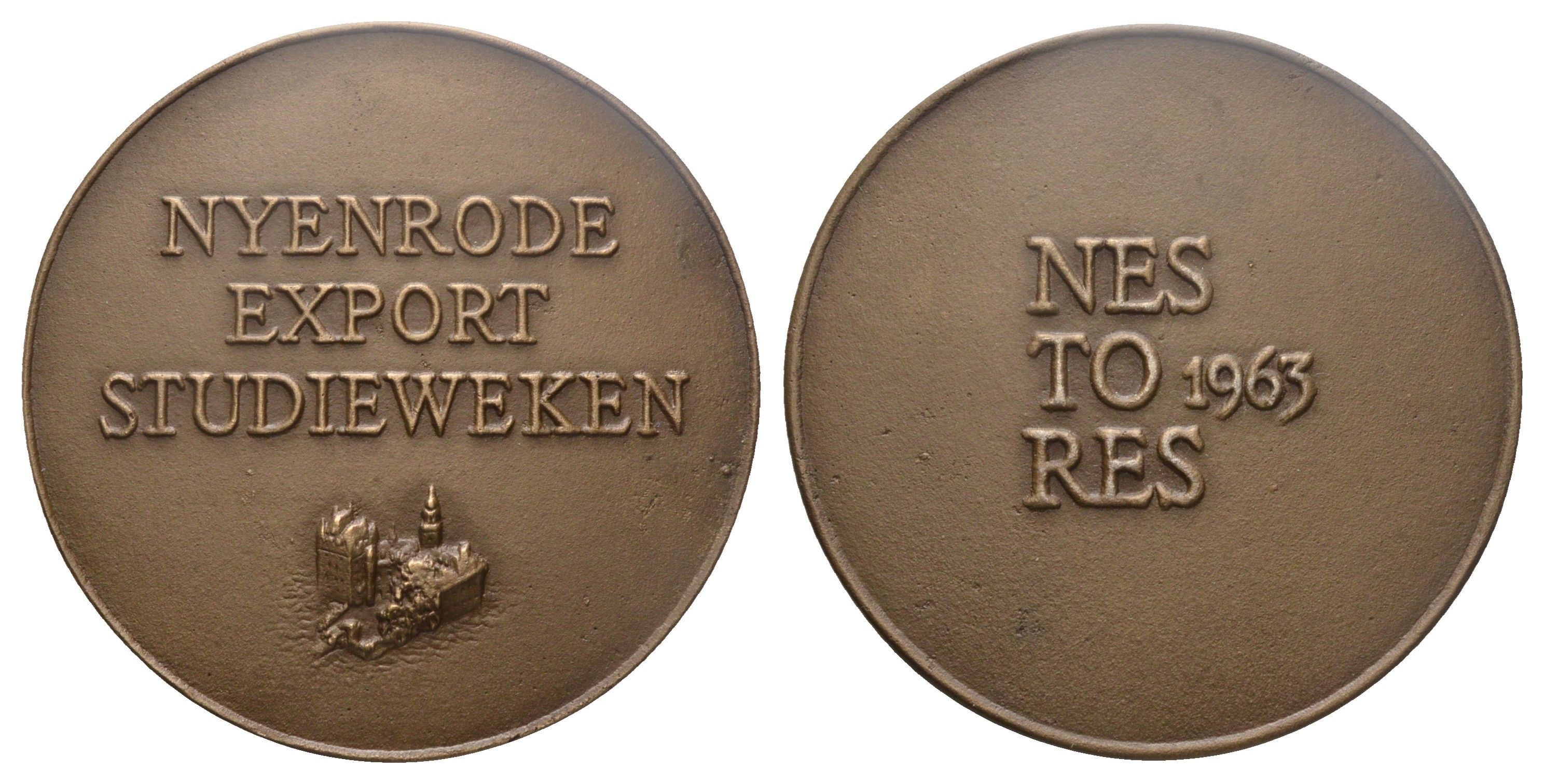 Нидерланды медаль "Университет экономики Найенроде" 1963 диаметр 89 мм, вес 233,5 гр, в оригинальной упаковке 3-4-6-15