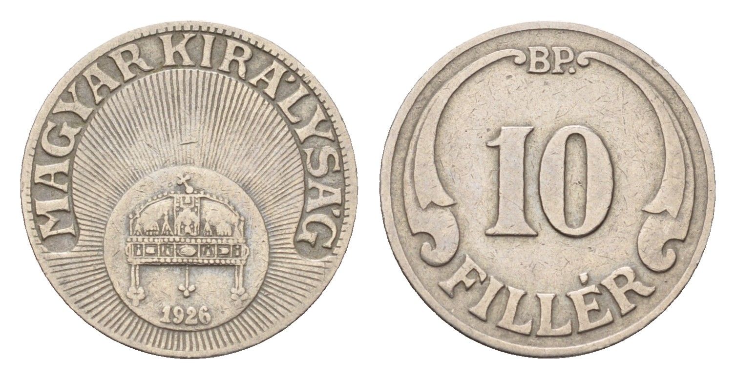 Венгрия 10 филлеров 1926 KM 507 медно-никель 4658-1019