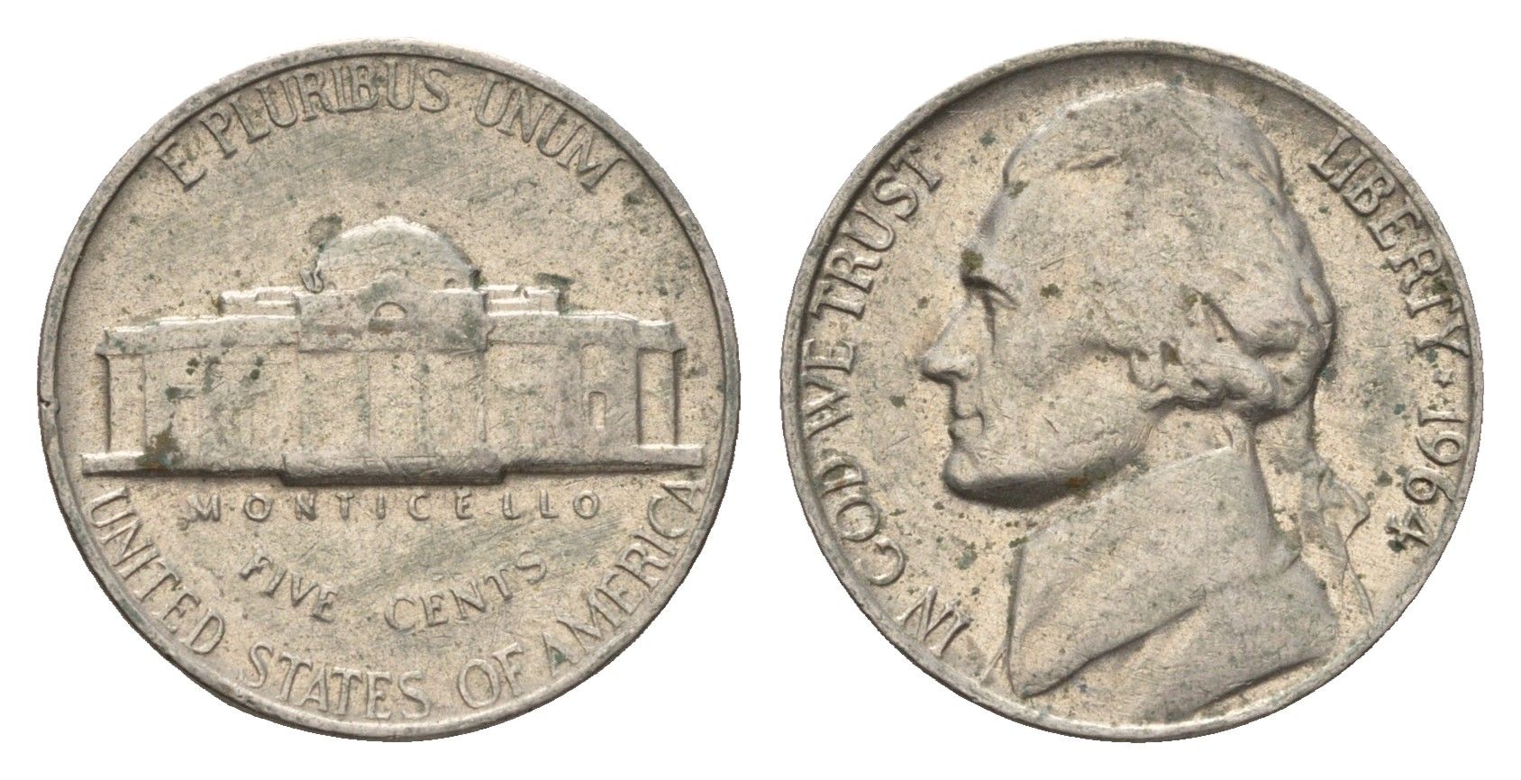 США 5 центов 1964 Джефферсон KM A192 медно-никель 4674-529