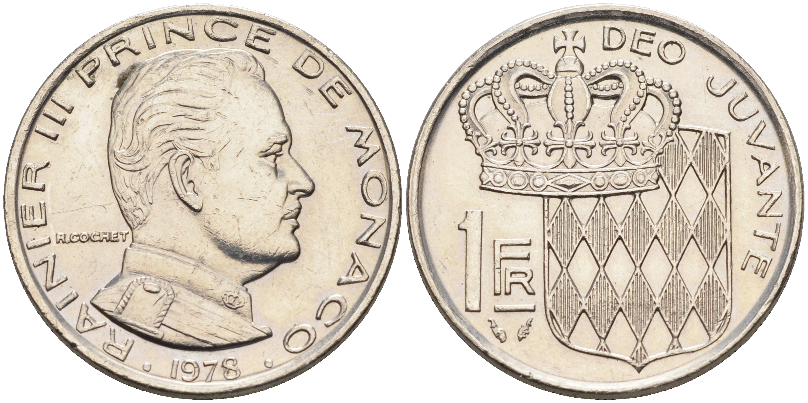 Монако 1 франк 1978 Ренье III (1949-2005) KM 140 никель    4177-331