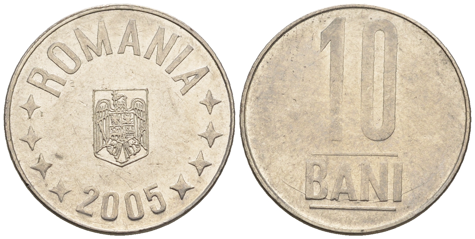 Румыния 10 бань (бани) 2005 KM 191 сталь плакированная никелем 85-341