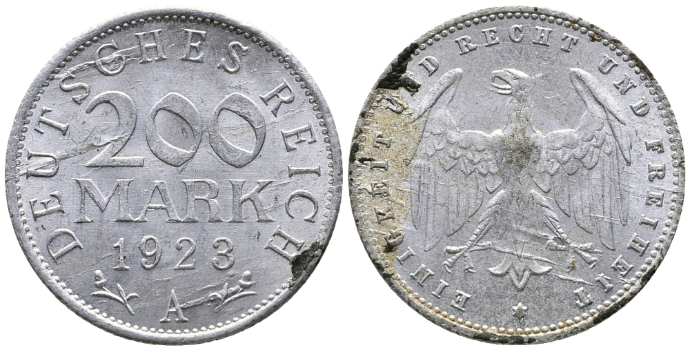 ГЕРМАНИЯ 200 МАРОК 1923 А KM 35, J. 304 алюминий 24-822