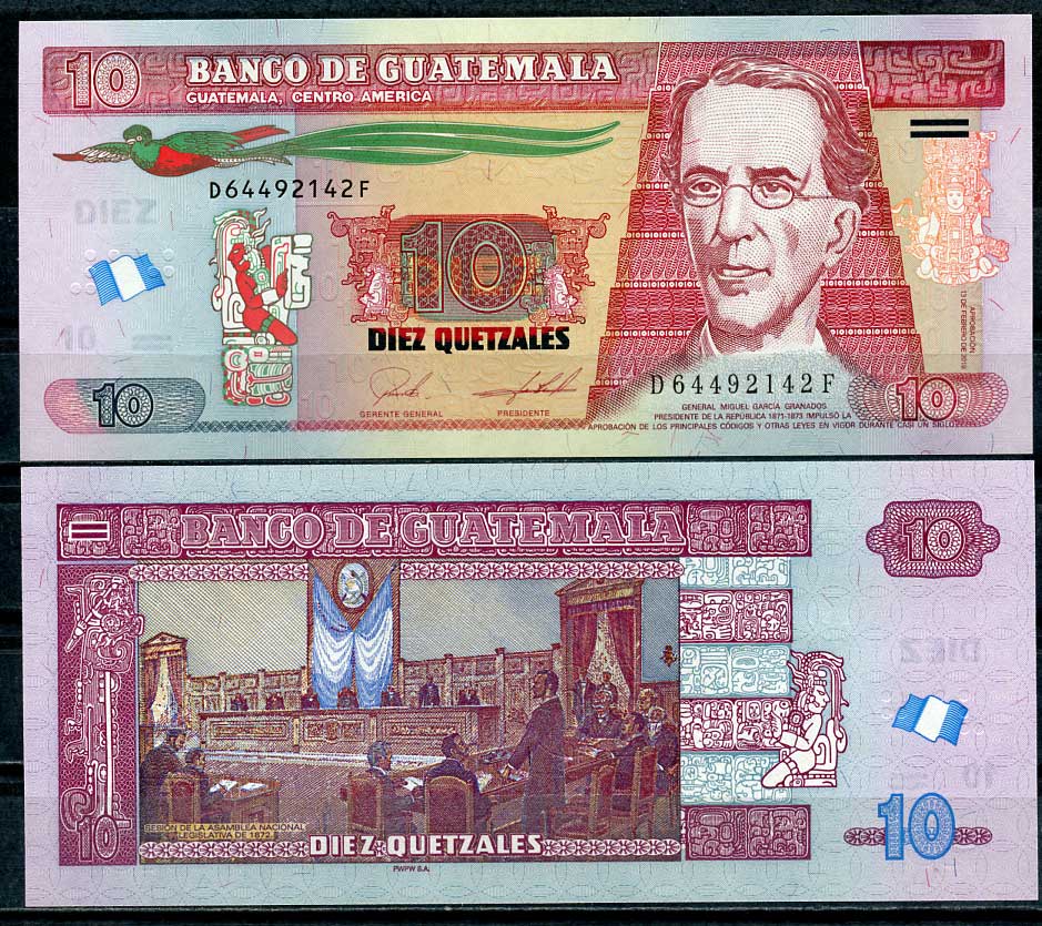 Гватемала 10 кетсалей 2019 Мигель Гарсиа Гранадос-и-Савала Pick 123A  бумага  UNC (пресс) 447-105-1