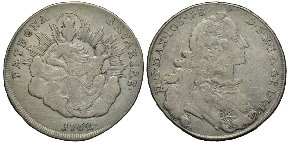 Бавария 1/2 талера 1762 Максимилиан III Иосиф (1745-1777) KM 222, Hahn 305 серебро 1517-1425