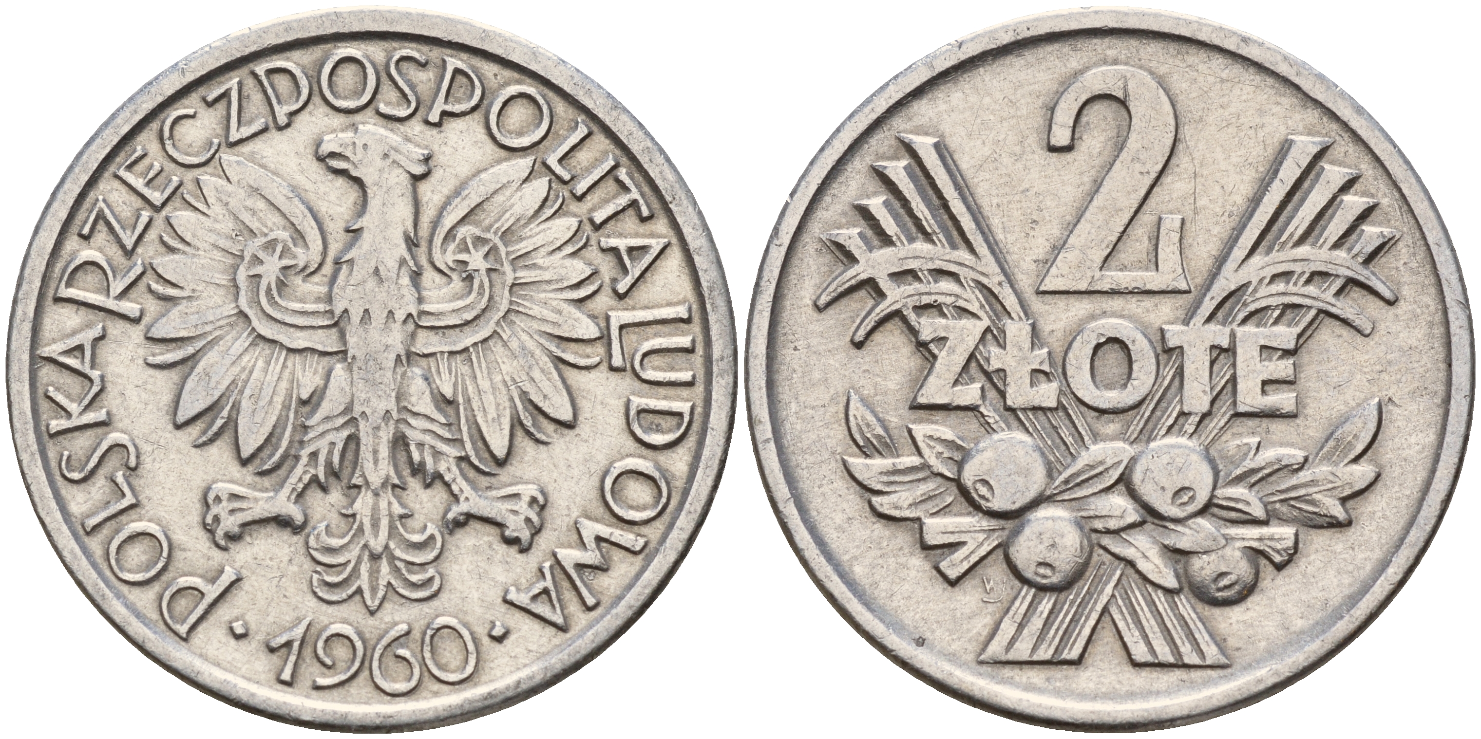 Польша 2 злотых 1960 MW KM 46, Parchimowicz 216c алюминий  4157-832