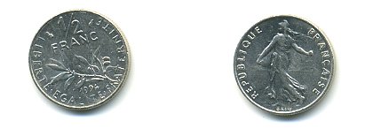 ФРАНЦИЯ 1/2 ФРАНКА 1994 KM 931.1 никель 54-1711