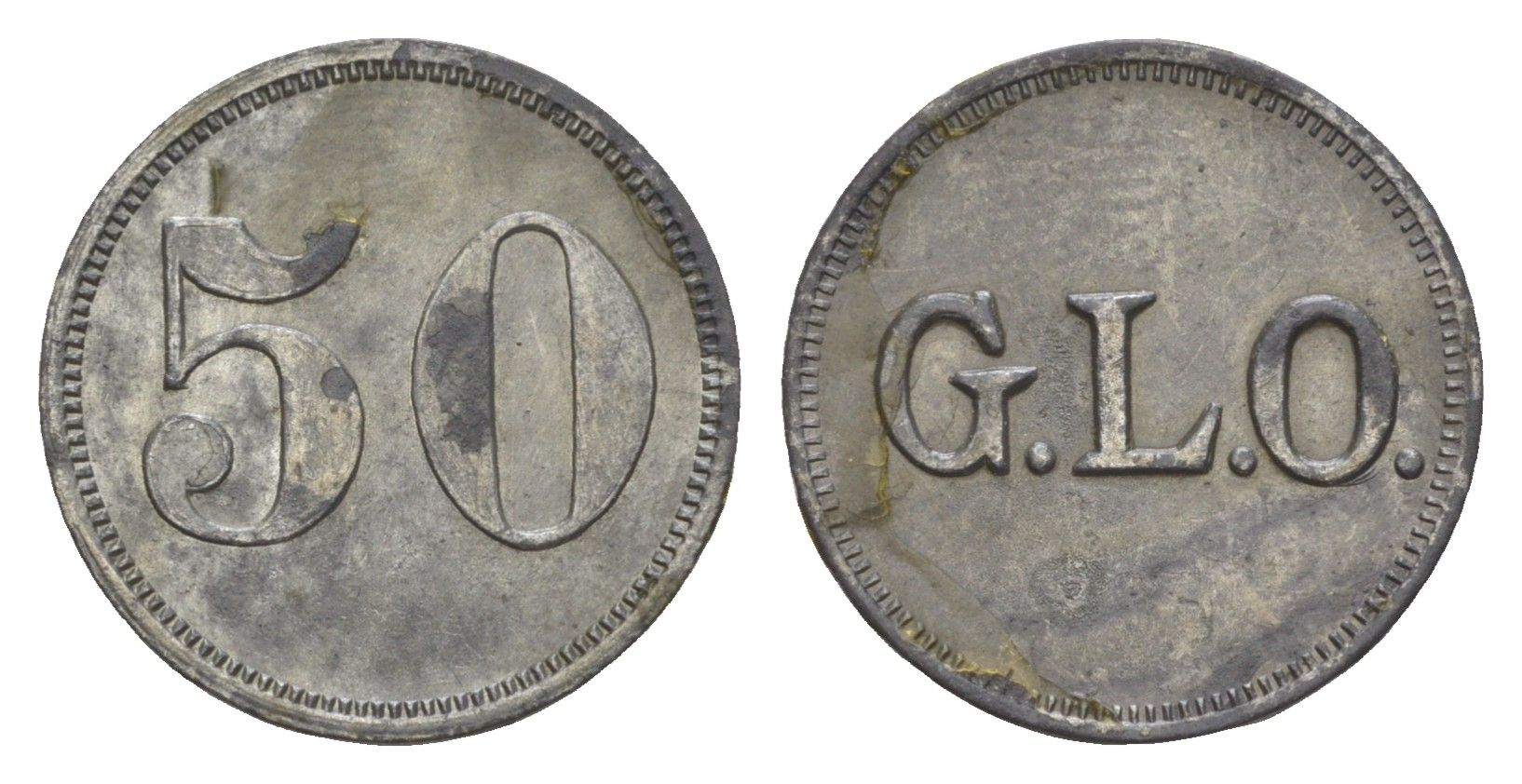 Германия жетон в 50 пфеннигов ND G.L.O. цинк 4636-1265