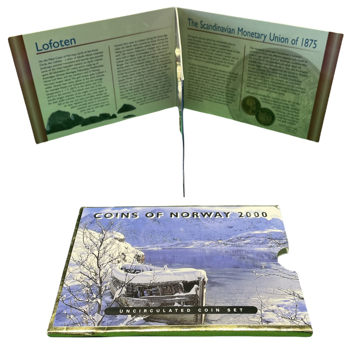Норвегия набор из 5 монет 2000 запайка, картонный буклет KM MS 58 UNC 4-4-1-18