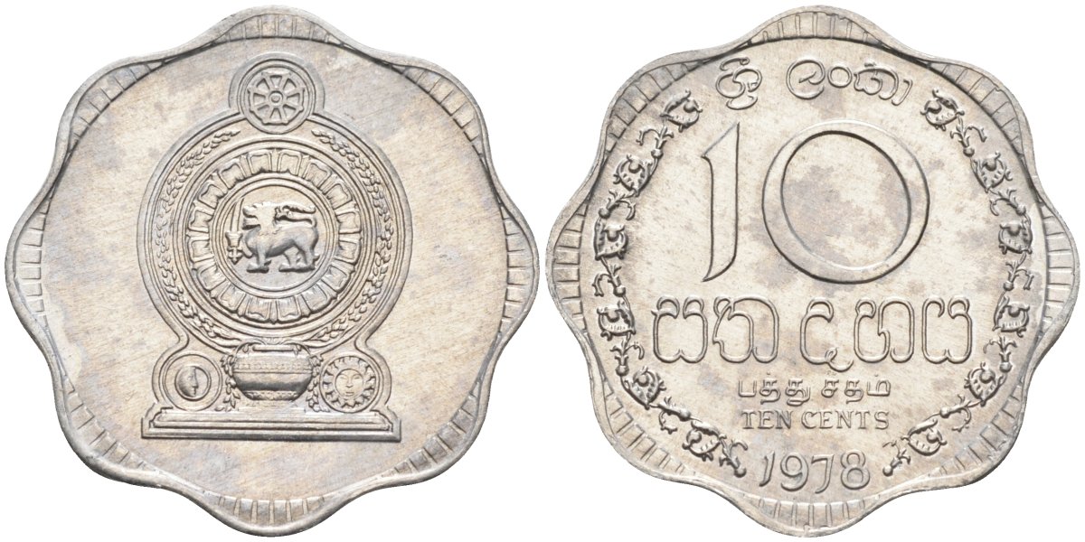 Цейлон 10 центов 1978 KM 140 a алюминий 4586-351