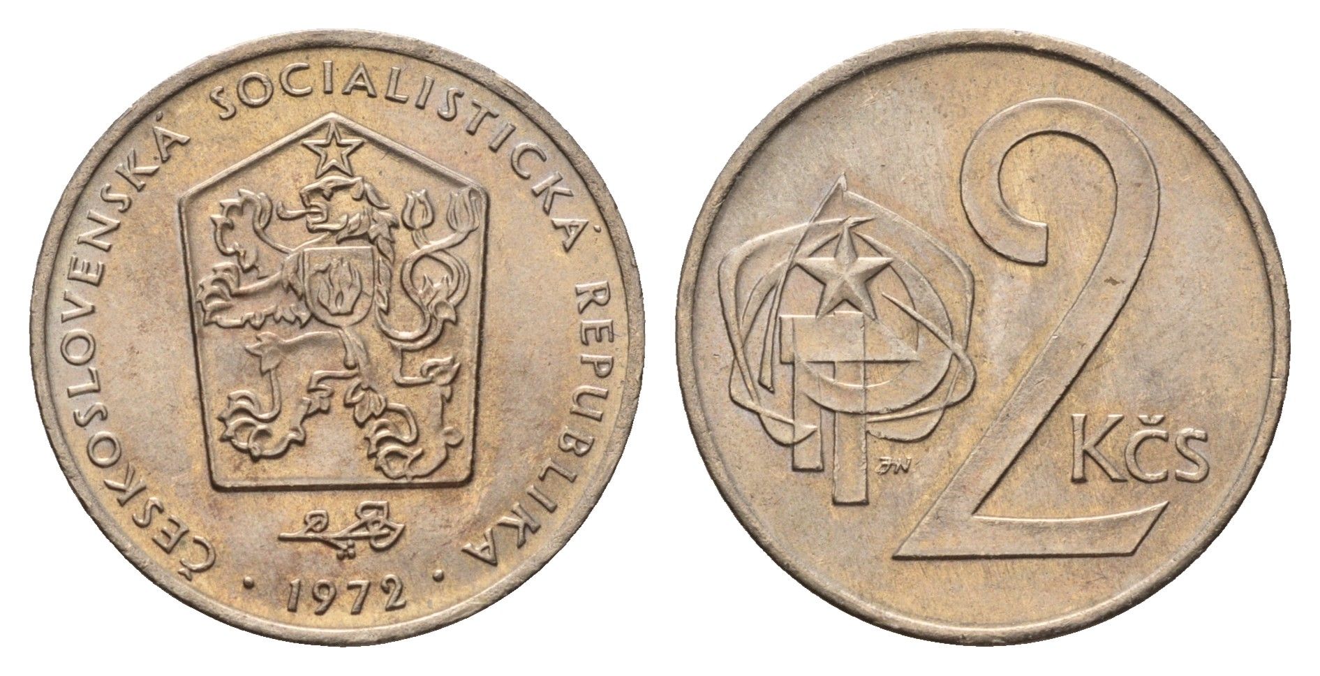 Чехословакия 2 кроны 1972 KM 75 медно-никель UNC 4678-643