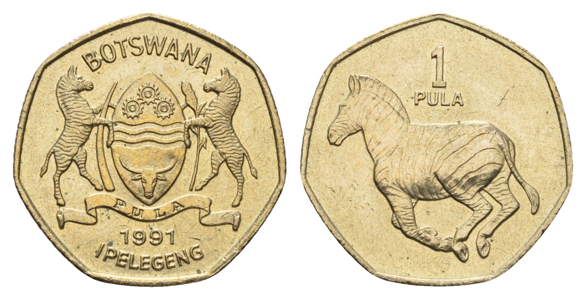 Ботсвана 1 пула 1991 зебра KM 24 никель латунь UNC 4678-122