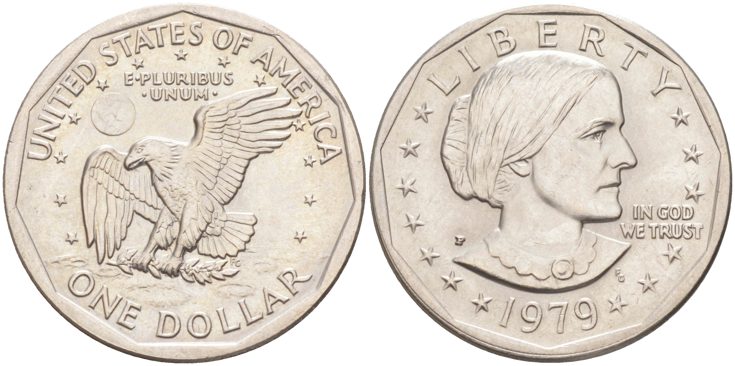 США 1 доллар 1979 Сьюзен Энтони KM 207 медь плакированная медно-никелем 4111-842