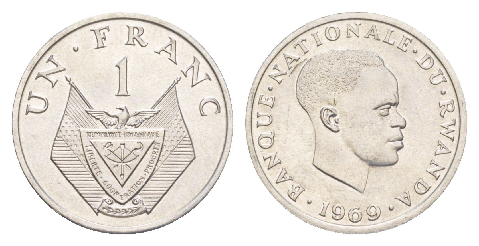 Руанда 1 франк 1969 KM 8 алюминий UNC 4644-432