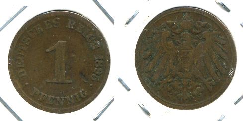 ГЕРМАНИЯ 1 ПФЕННИГ 1895 J KM 10, J. 10 медь 701-132