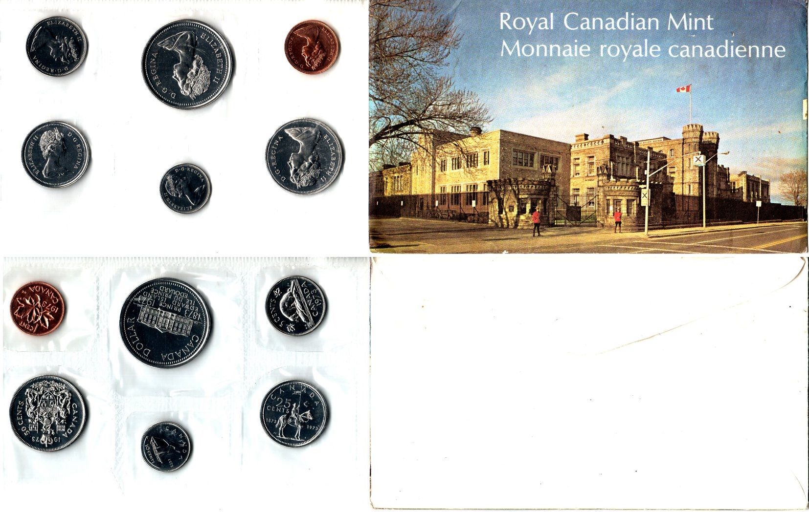 Канада набор из 6 монет (1, 5, 10, 25 и 50 центов; 1 доллар) 1973 в оригинальной конверте, в запайке KM PL24 ((59, 60.1, 75.1, 77, 81 и 82)) PROOFLIKE 8-2-05-62