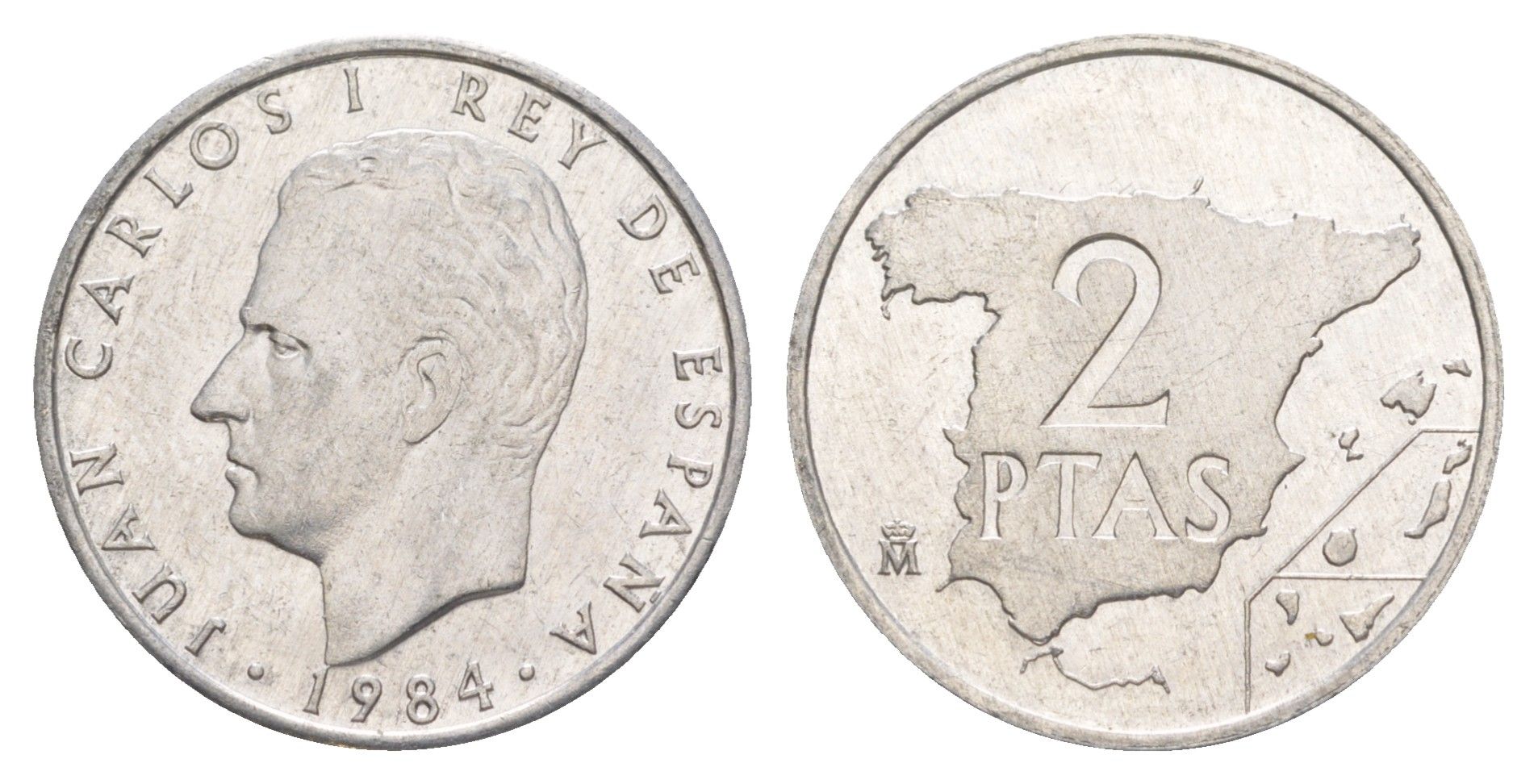 Испания 2 песеты 1984 Хуан Карлос I (1975-2014) KM 822 алюминий UNC 4176-115