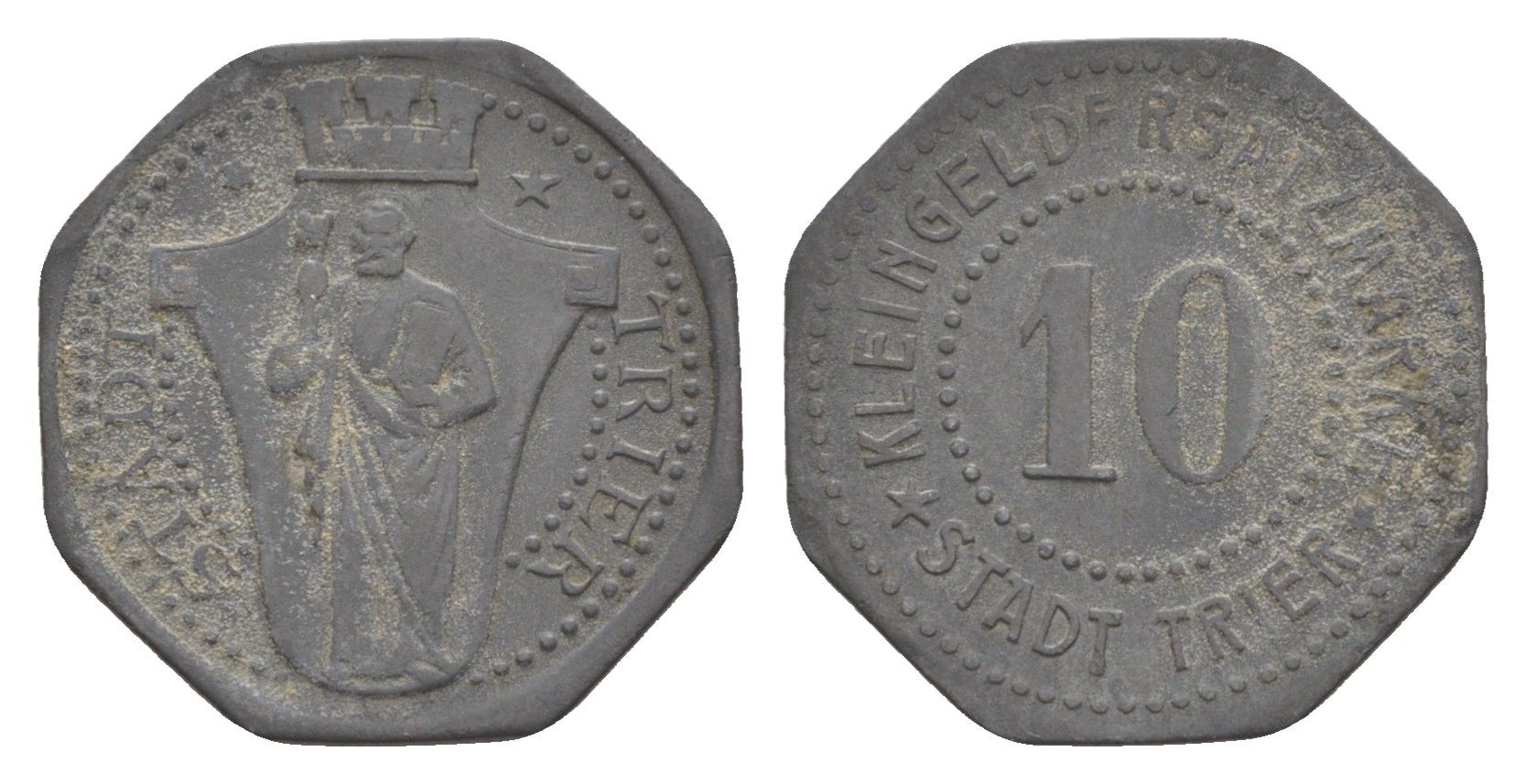 Трир 10 пфеннигов ND (1917) Funck 549.3A, Men05 25182.3, Men18 31517.3 цинк 4643-937