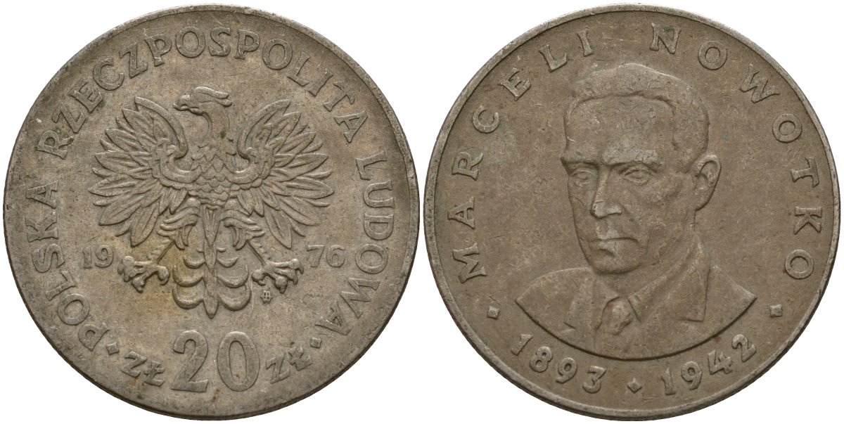 Польша 20 злотых 1976 Марсель Новотко Y 69 медно-никель 4157-113