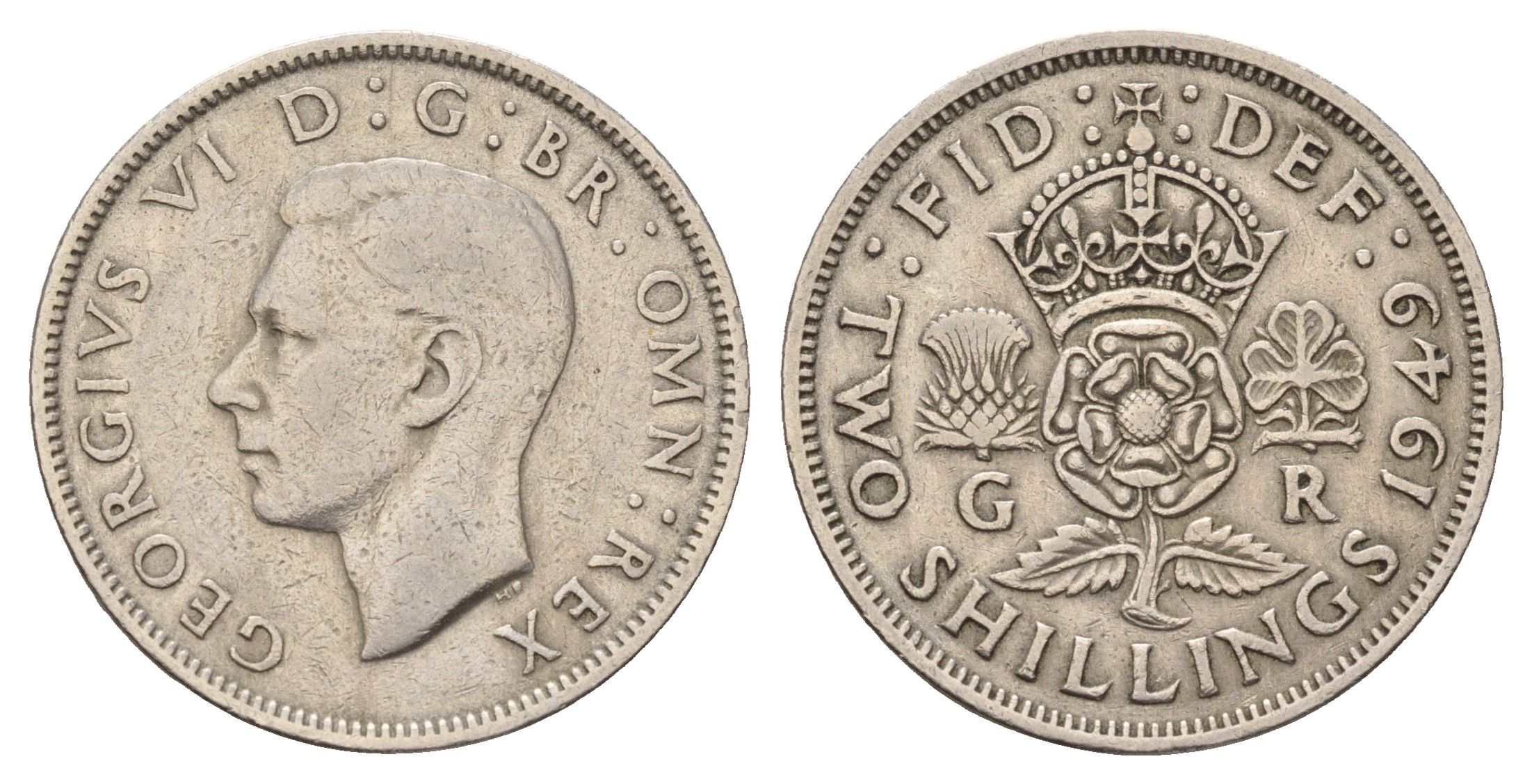 Великобритания 2 шиллинга (флорин) 1949 Георг VI (1936-1952) KM 878, Spink 4107 медно-никель 4116-717