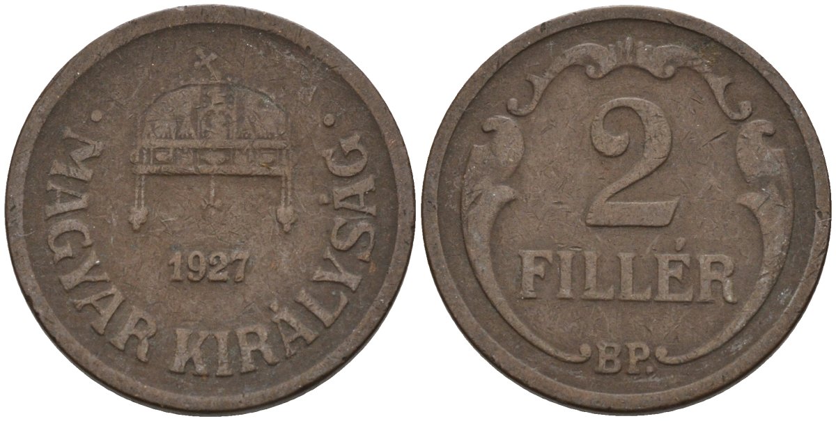 Венгрия 2 филлера 1927 BP KM 506 бронза 4115-1062