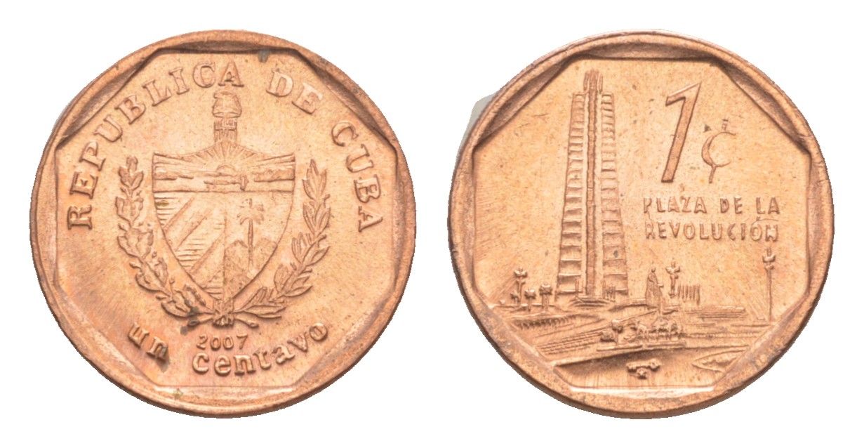 Куба 1 сентаво 2007 KM 729 сталь плакированная медью UNC 4651-522