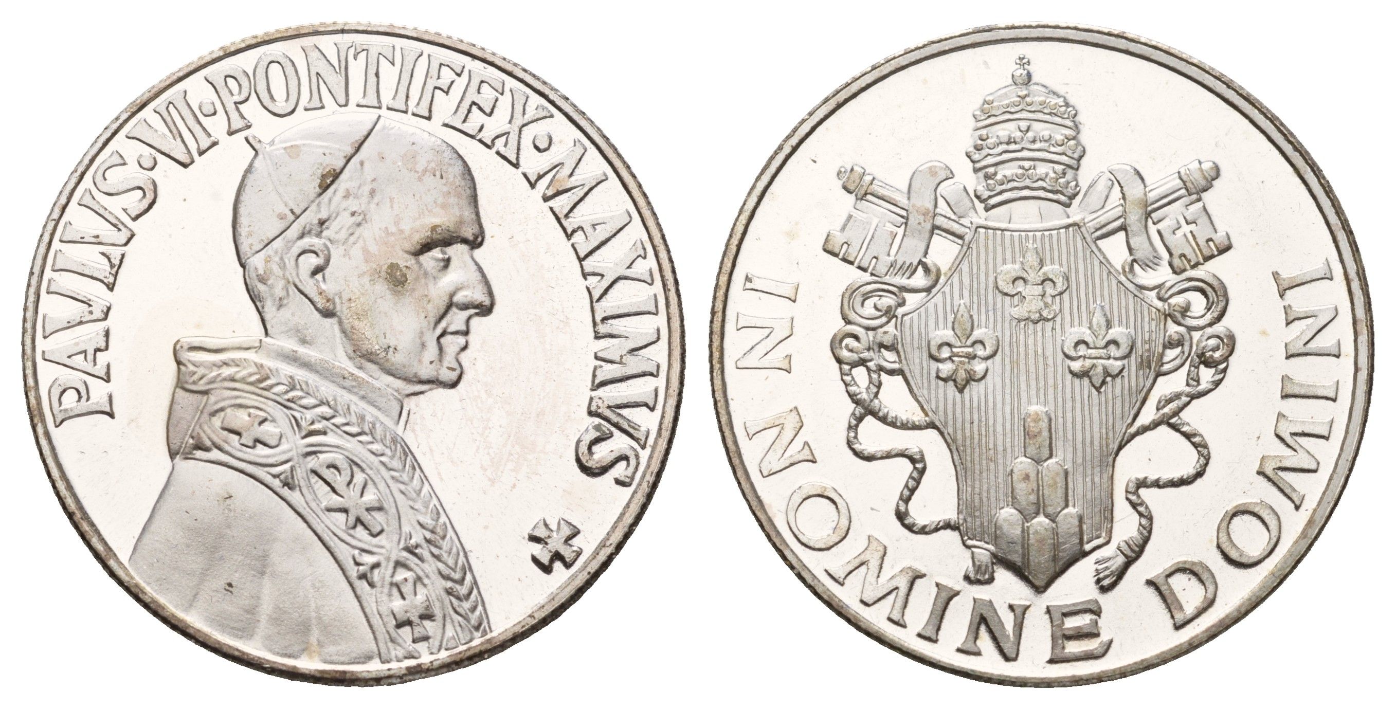 Ватикан медаль в честь избрание папой римским Павлом VI ND (1963) Павел VI, диаметр 35 мм, вес 13,9 гр бронза плакированная серебро 4667-1216