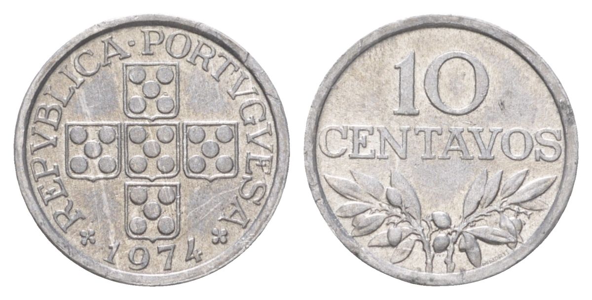 Португалия 10 сентаво 1974 KM 594 алюминий aUNC 4627-914