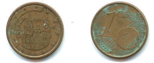 ИСПАНИЯ 1 ЕВРОЦЕНТ 2003 KM 1040 сталь плакированная медью 29-1124