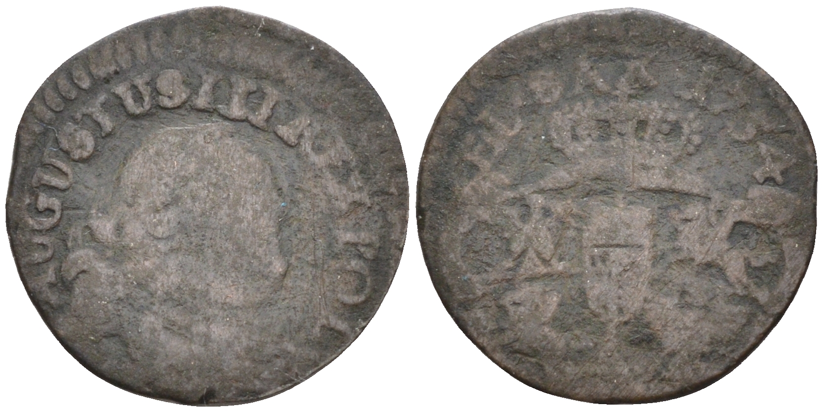 ПОЛЬША 1/2 ГРОША 1754 KM 145 медь 188-1128