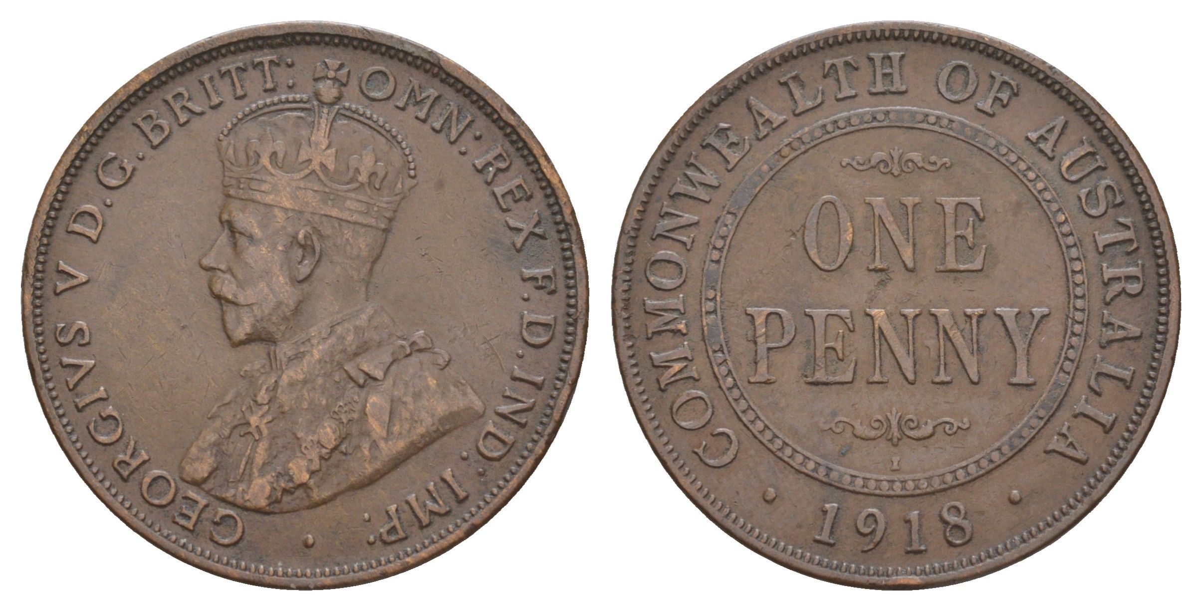 Австралия 1 пенни 1918 I, Георг V (1910-1936) KM 23 бронза 4653-642