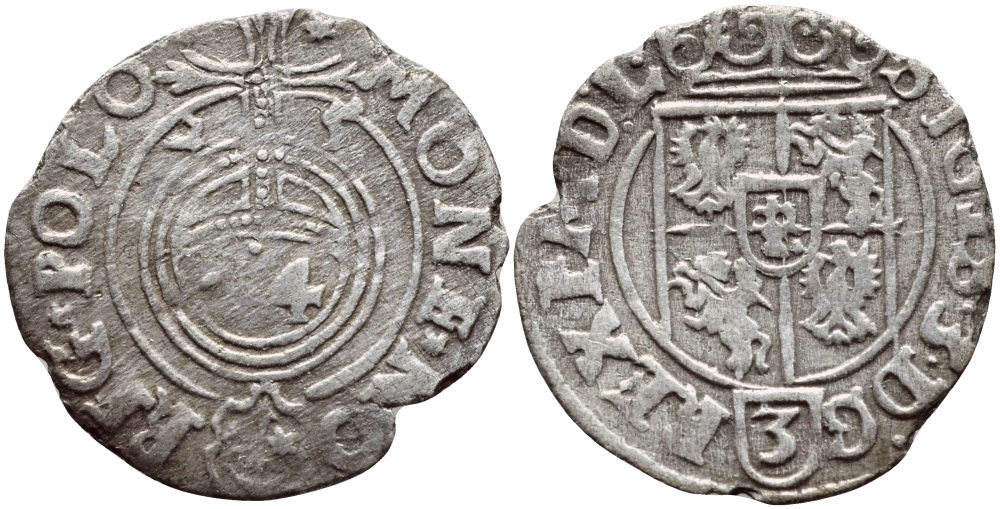 ПОЛЬША 1/24 ТАЛЕРА 1625 СИГИЗМУНД III (1587-1632) KM 15 серебро 3896-843