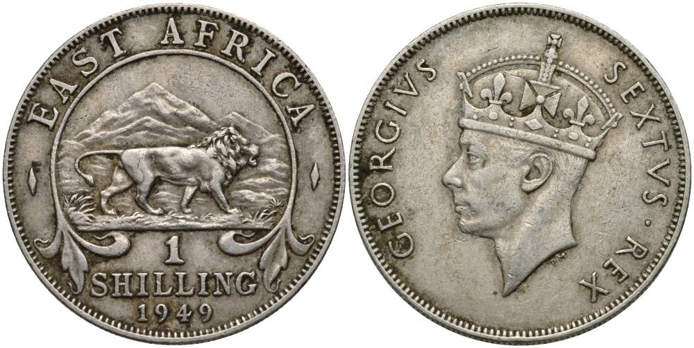 Британская Восточная Африка 1 шиллинг 1949 Георг VI (1937-1952) KM 31 медно-никель 27-1054