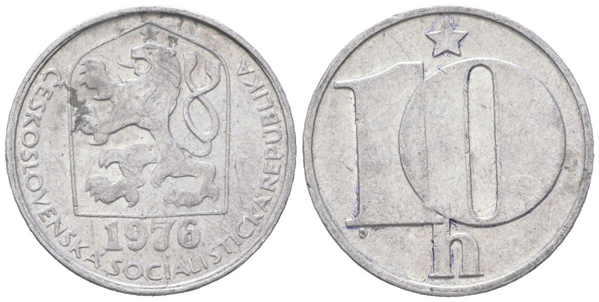 Чехословакия 10 геллеров 1976 KM 80 алюминий 192-556