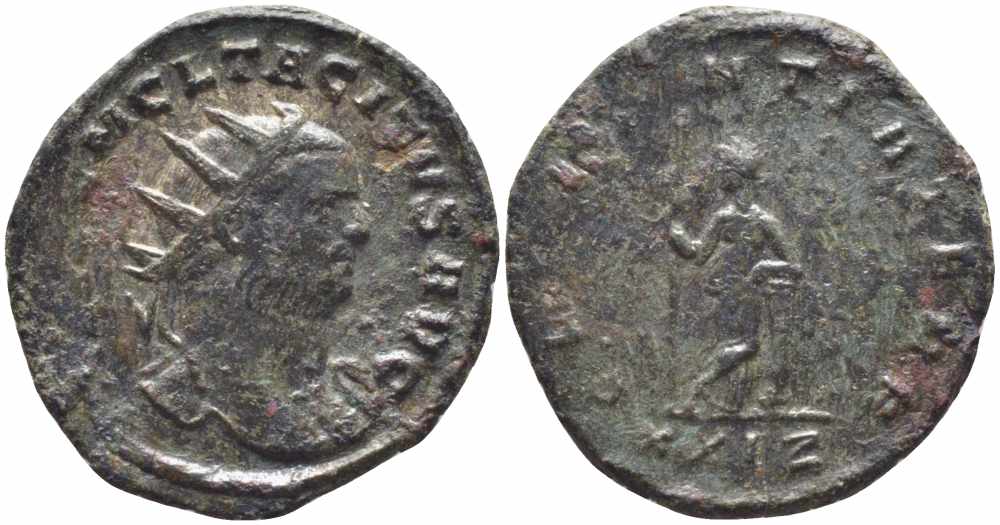 Римская Империя аврелианиан 276 Тацит CLEMENTIA TEMP Рим Good Very fine RIC 84 бронза 1073-16-42