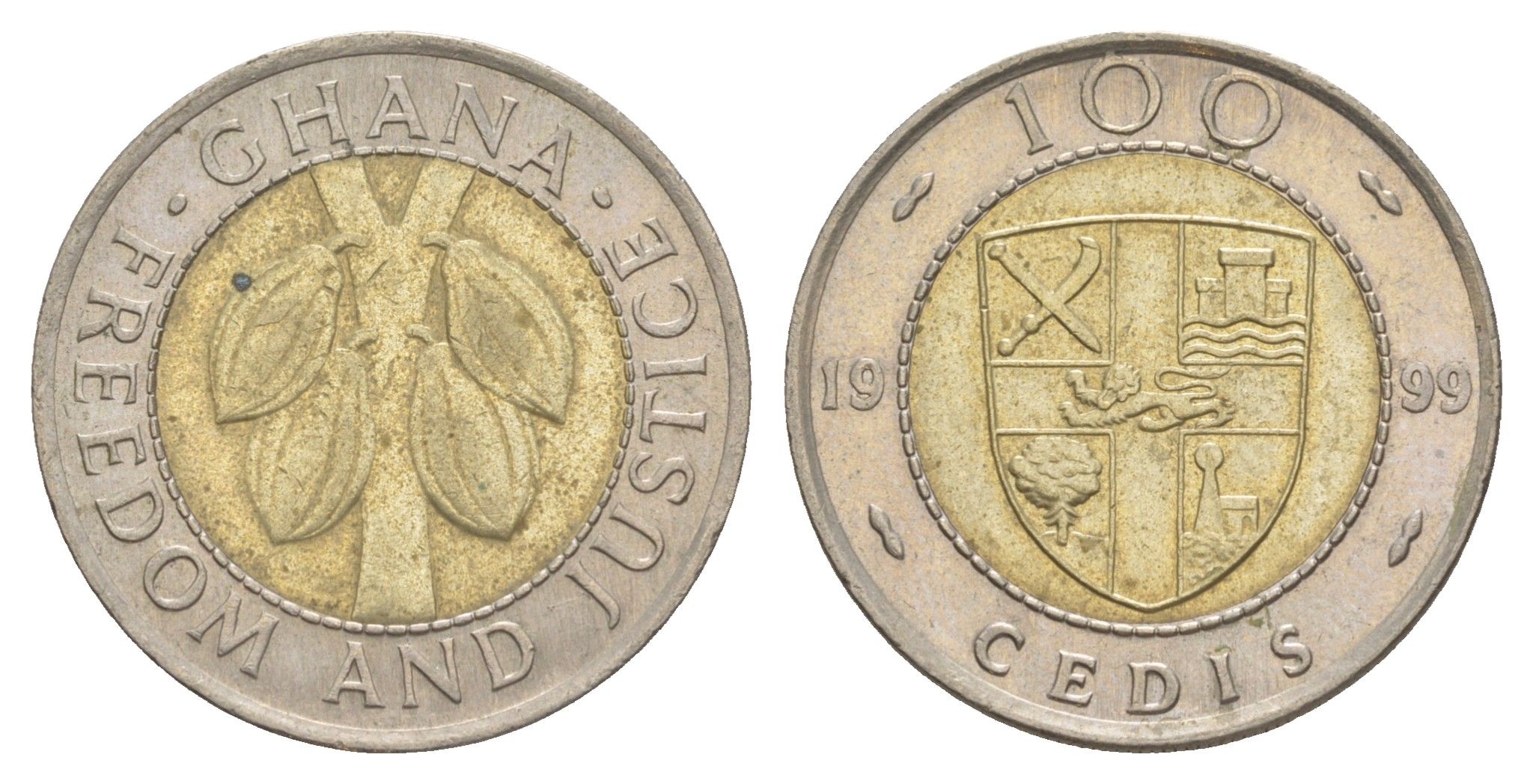 Гана 100 седи 1999 KM 32 биметалл UNC 4642-145