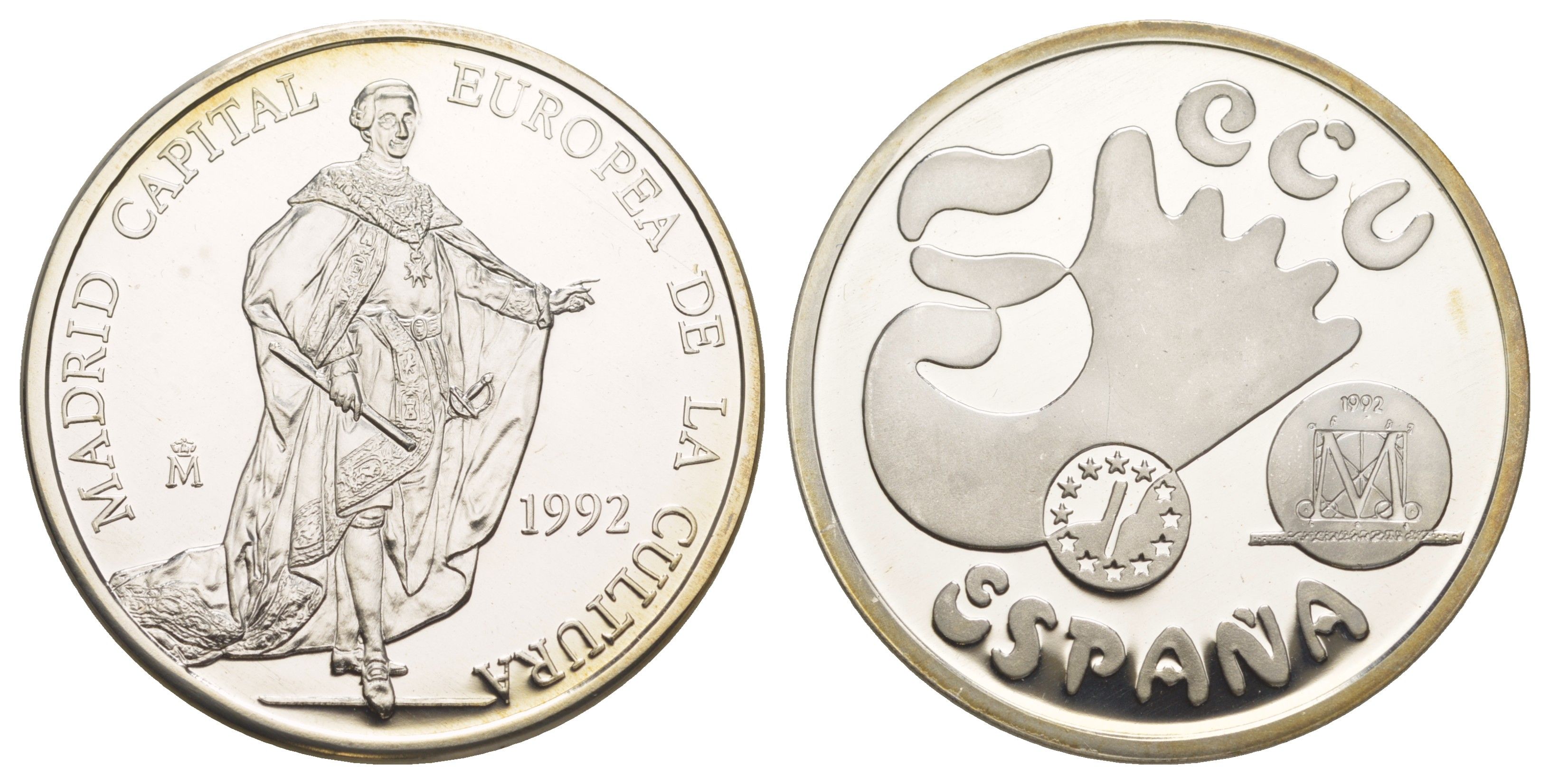 Испания 5 экю 1992 Мадрид - столица европейской культуры X M11 серебро PROOF 1083-5-63