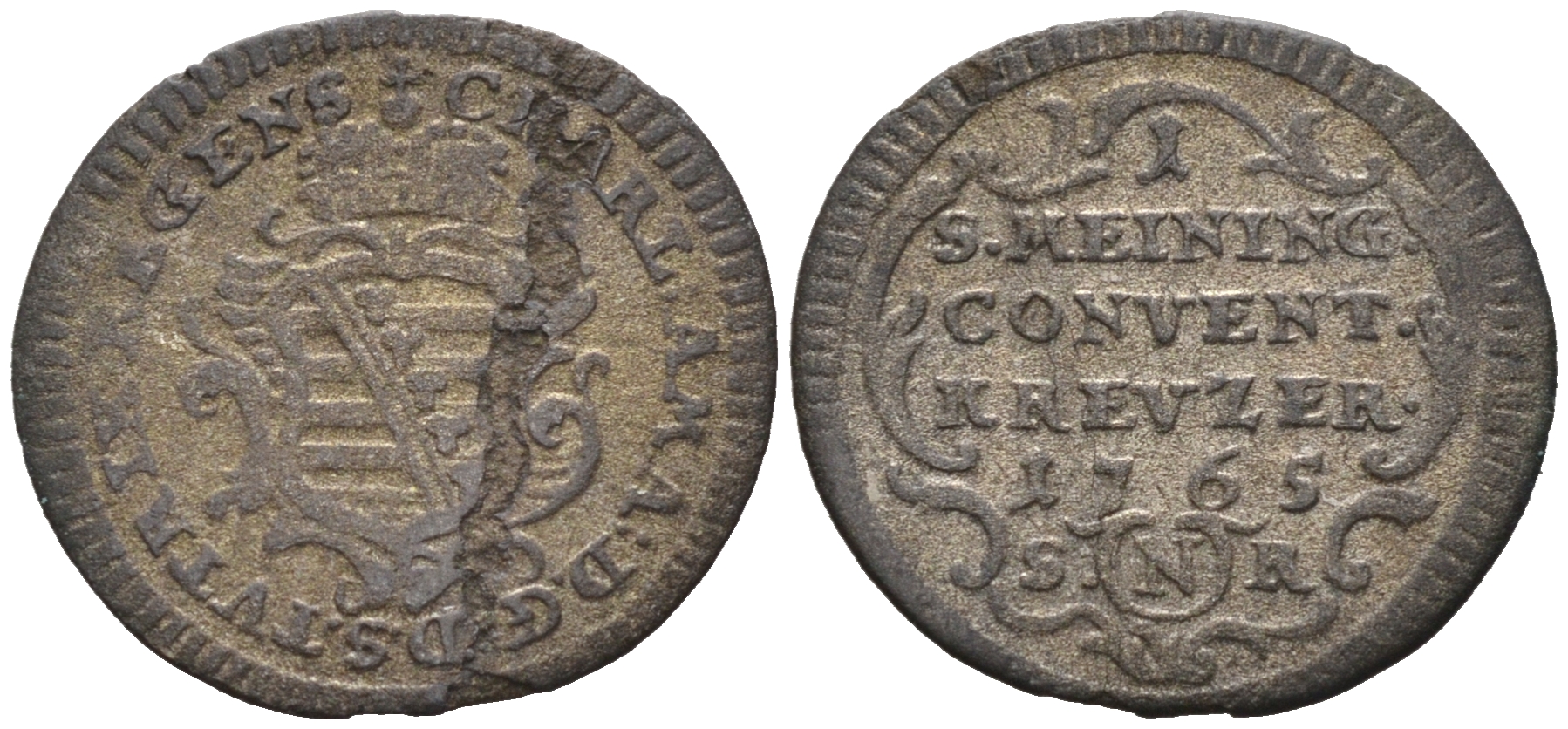 Саксен-Майнинген 1 КРЕЙЦЕР 1765 SNR KM 74 биллон 75-1148