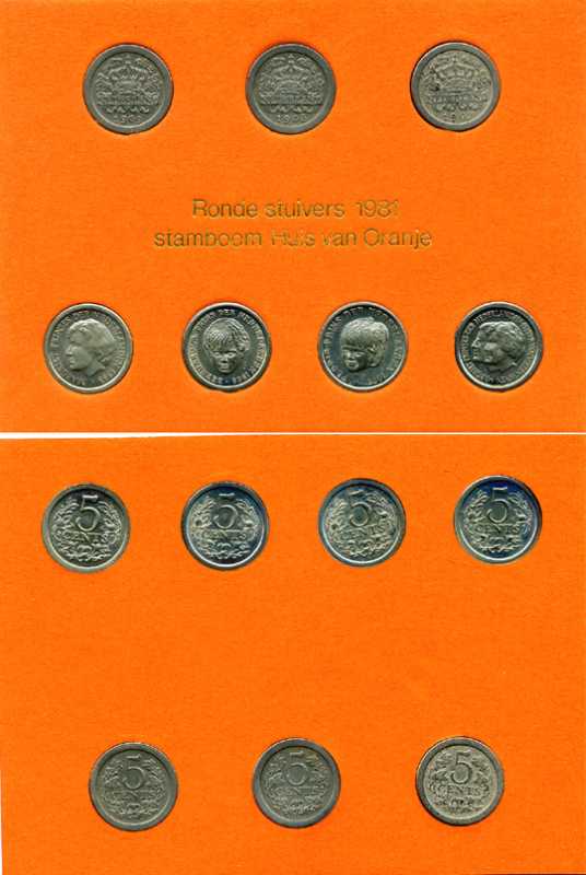 НИДЕРЛАНДЫ НАБОР ИЗ 3 МОНЕТ И ЧЕТЫРЕХ ЖЕТОНОВ 5 ЦЕНТОВ 1907, 1908, 1909 ГОДОВ, ЖЕТОНЫ: ПРИНЦЕССА МАРГАРЕТ 1945 ГОД, ПРИНЦ БЕРНХАРД 1969 ГОД, ПРИНЦ ФЛОРИС 1975 ГОД, НИКЕЛЕВЫЕ КРУГЛЫЕ, ГЕНЕАЛОГИЧЕСКОЕ ДРЕВО КОРОЛЕВСКОГО ДОМА НИДЕРЛАНДОВ 00-00