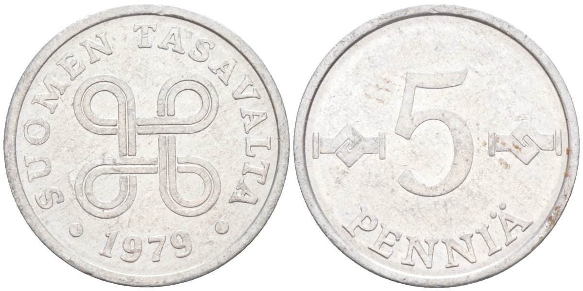 Финляндия 5 пенни 1979 KM 45а алюминий 187-442