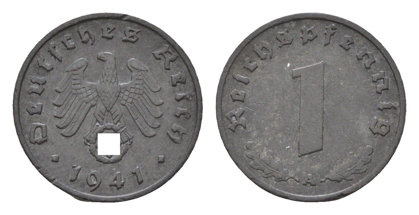 Германия 1 рейхспфенниг 1941 A KM 97, J. 369 цинк 4684-226