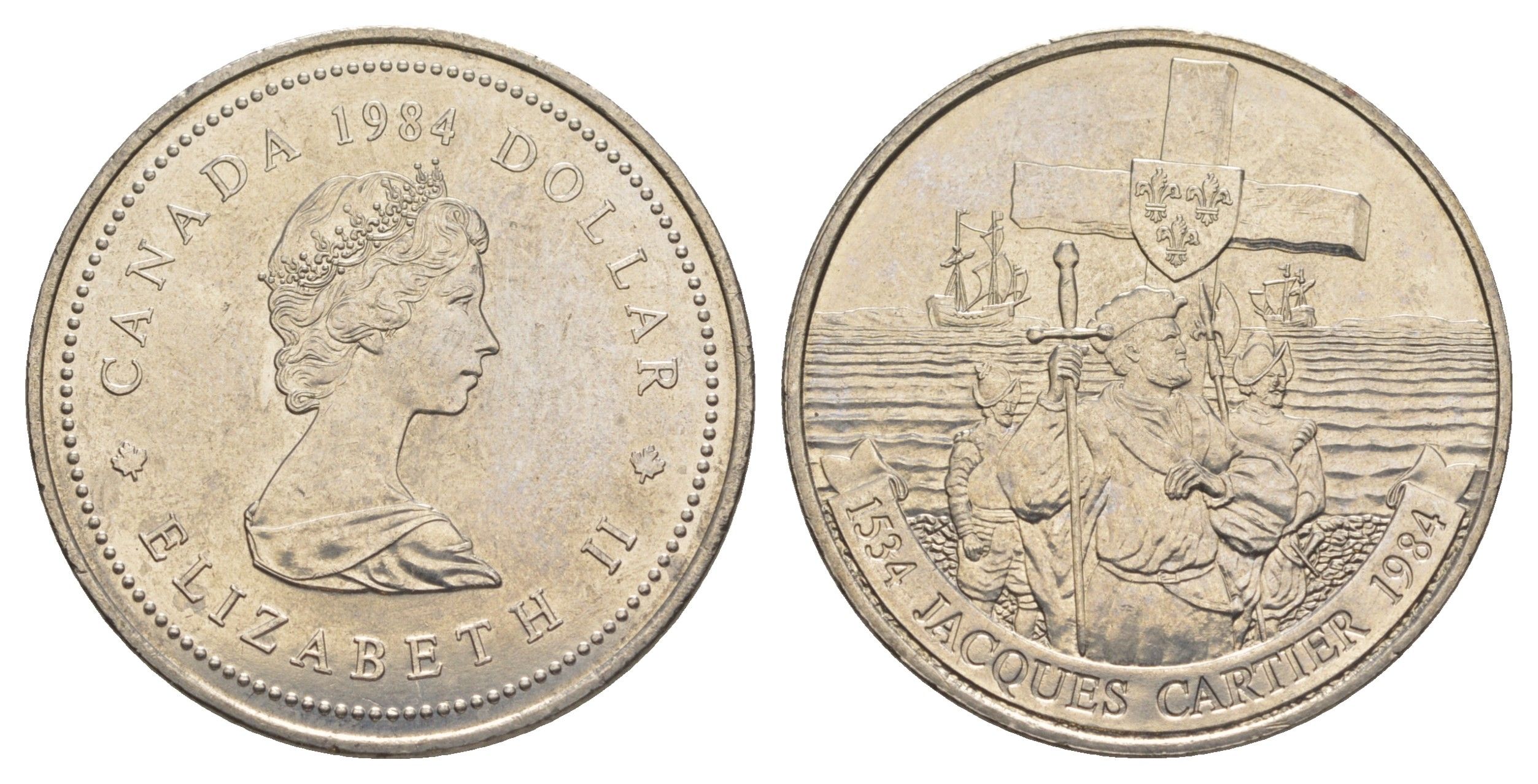 Канада 1 доллар 1984 Жак Картье KM 141 никель UNC 4185-1024