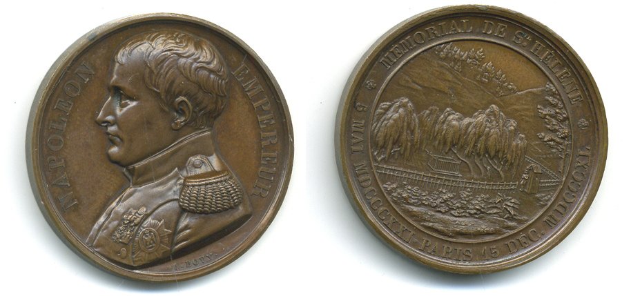 ФРАНЦИЯ МЕДАЛЬ 1840 НЕКРОПОЛЬ НАПОЛЕОНА НА ОСТРОВЕ СВЯТОЙ ЕЛЕНЫ, бронза SH2-21