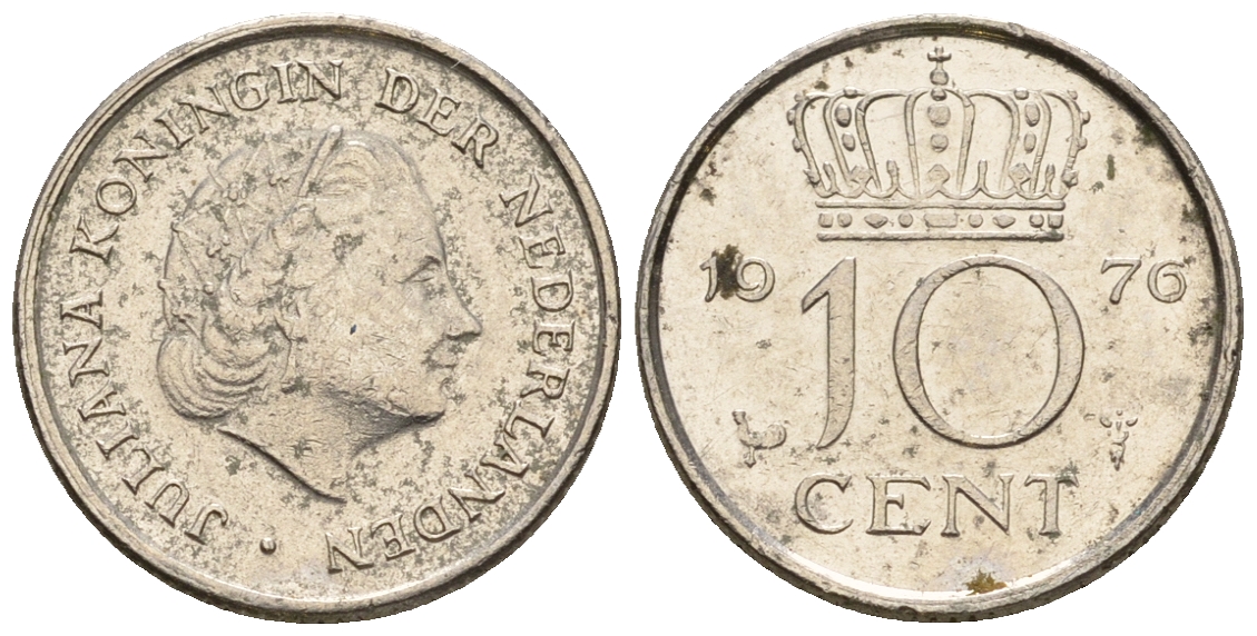 Нидерланды 10 центов 1980 Юлиана (1949-1980) KM 182 никель UNC 220-544